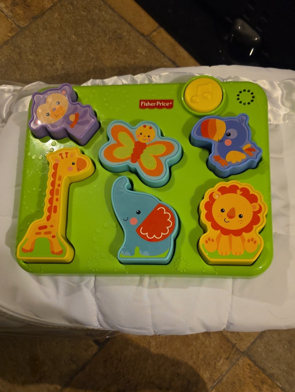 Fisher-Price Green Safari Shape Puzzle - Colorful Animal Pieces